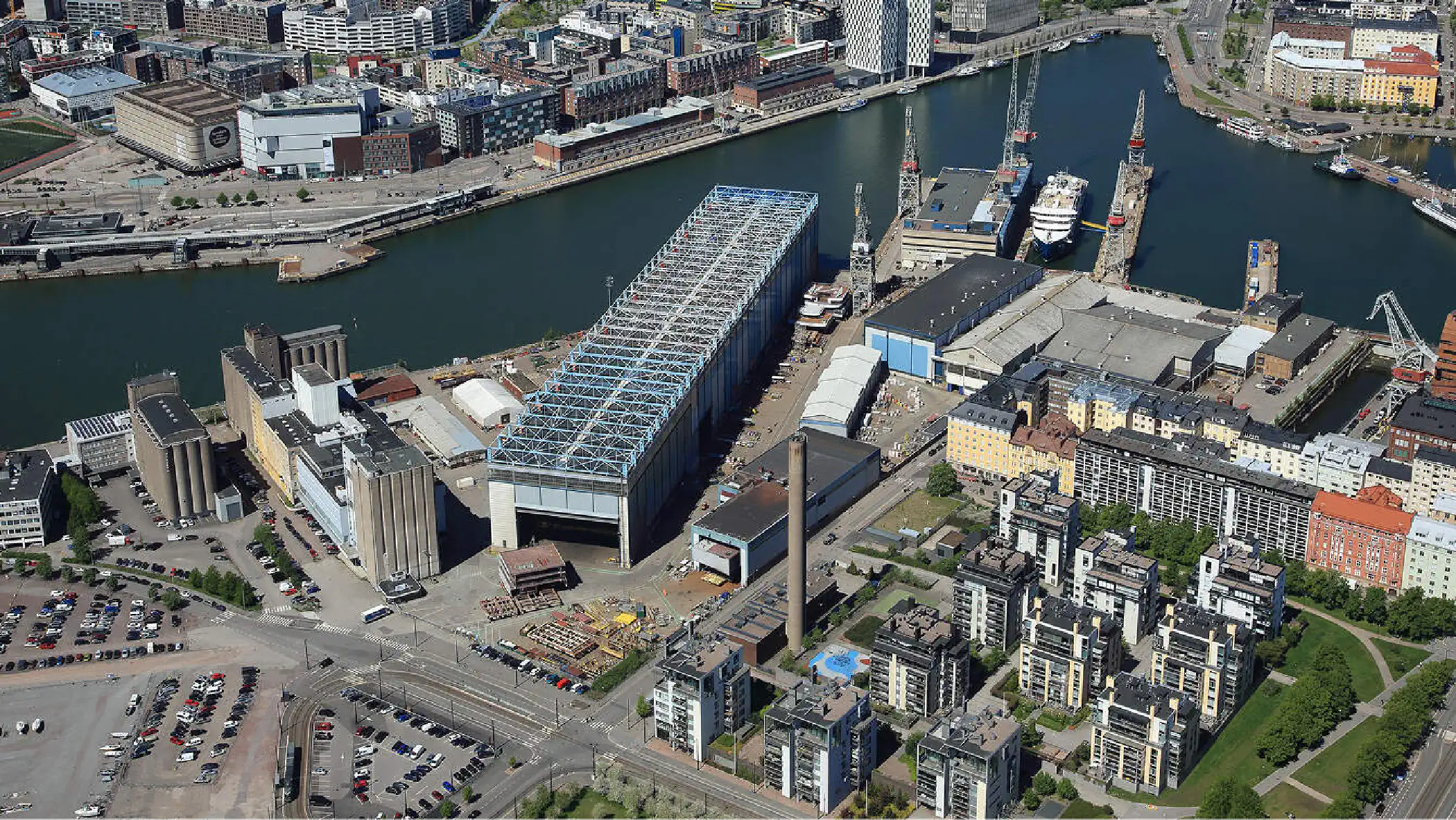 Shipyard drone shot