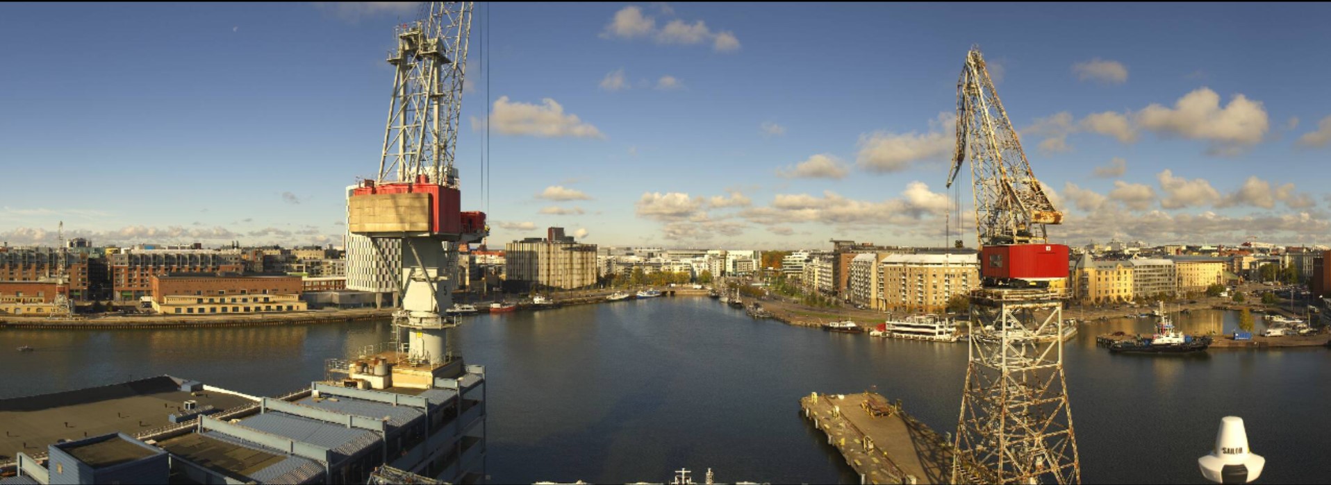 Shipyard is doing filming with a drone